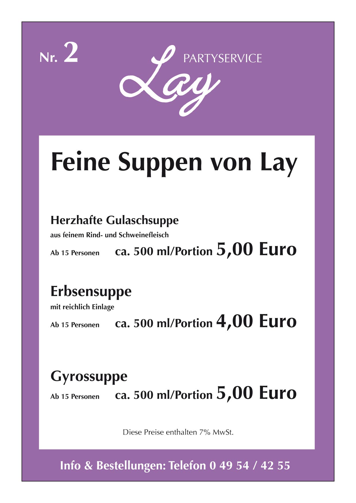 Lay Partyservice Suppen