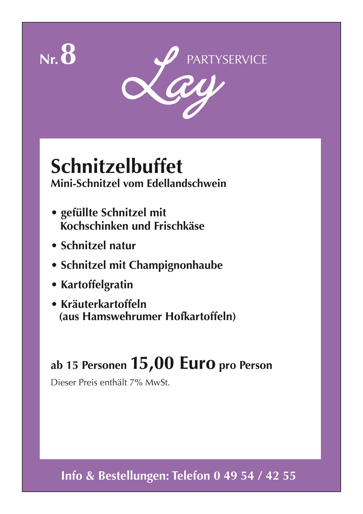 LAY Partyservice Schnitzelbuffet